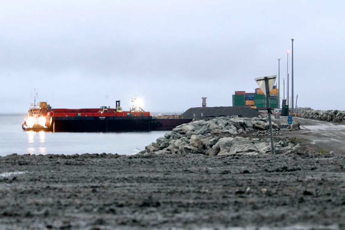 Freight at the Port of Nome causeway